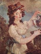 Joseph Van Bredael, Portrait of a young lady with a goldfish